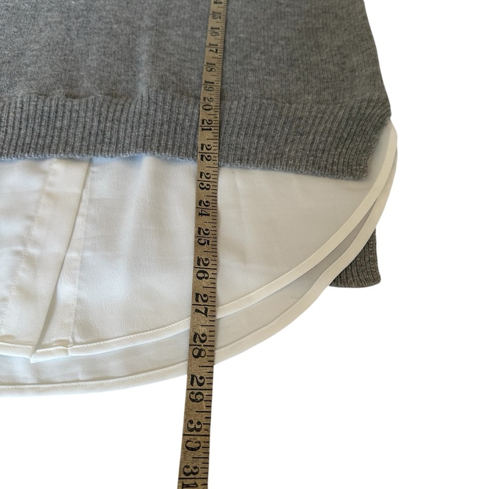 BROCHU WALKER LOOKER LAYER V-NECK CASHMERE BLEND GREY SWEATER SIZE XS - Picture 13 of 14
